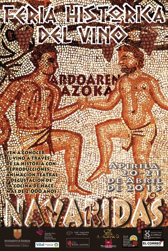 Cartel de la I Feria Histórica del Vino, que se celebra en Navaridas